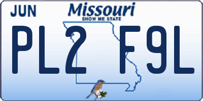MO license plate PL2F9L