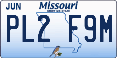 MO license plate PL2F9M