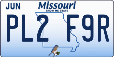 MO license plate PL2F9R