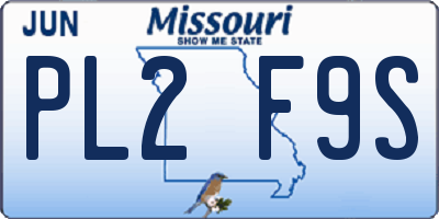 MO license plate PL2F9S