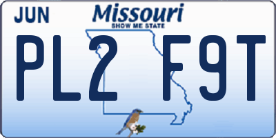 MO license plate PL2F9T