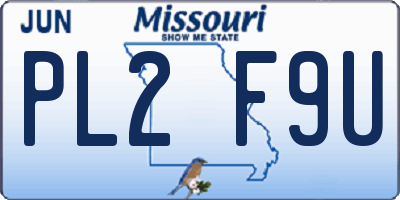 MO license plate PL2F9U