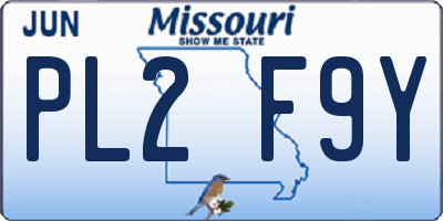MO license plate PL2F9Y