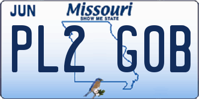 MO license plate PL2G0B