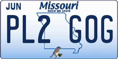 MO license plate PL2G0G