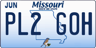 MO license plate PL2G0H