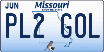 MO license plate PL2G0L