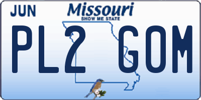MO license plate PL2G0M