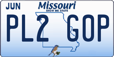 MO license plate PL2G0P