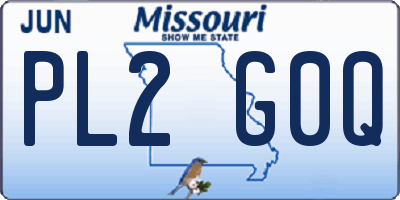 MO license plate PL2G0Q