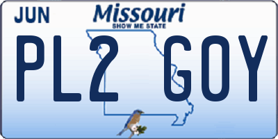 MO license plate PL2G0Y