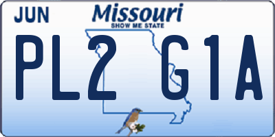 MO license plate PL2G1A