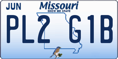MO license plate PL2G1B