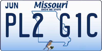 MO license plate PL2G1C