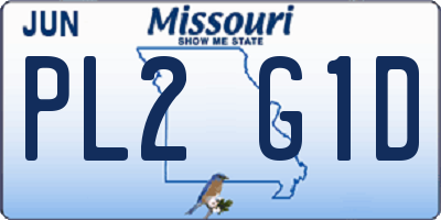 MO license plate PL2G1D