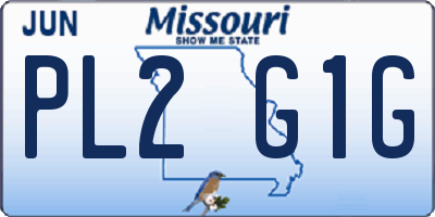 MO license plate PL2G1G