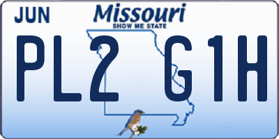 MO license plate PL2G1H