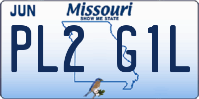MO license plate PL2G1L