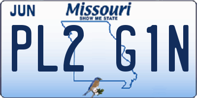 MO license plate PL2G1N