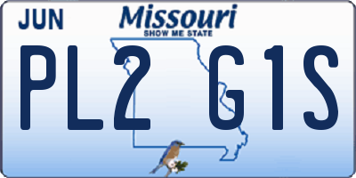 MO license plate PL2G1S