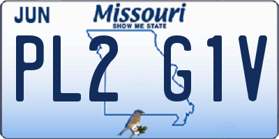MO license plate PL2G1V