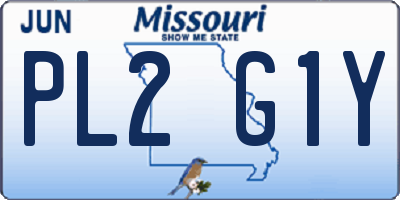 MO license plate PL2G1Y