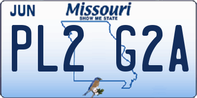 MO license plate PL2G2A