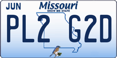 MO license plate PL2G2D