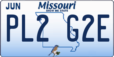 MO license plate PL2G2E