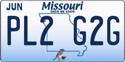 MO license plate PL2G2G