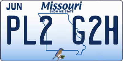 MO license plate PL2G2H