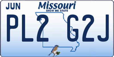 MO license plate PL2G2J
