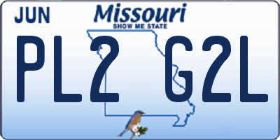MO license plate PL2G2L