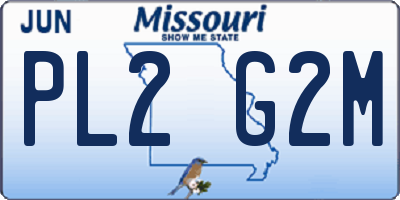 MO license plate PL2G2M