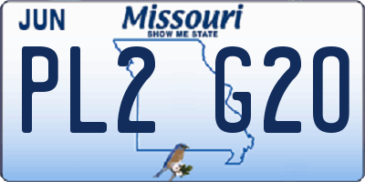 MO license plate PL2G2O