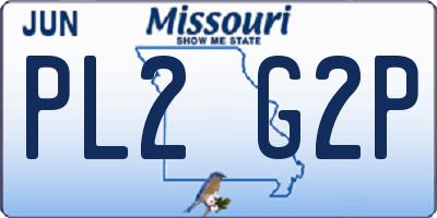 MO license plate PL2G2P
