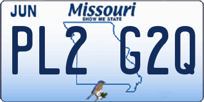 MO license plate PL2G2Q