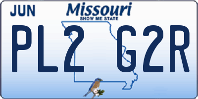 MO license plate PL2G2R