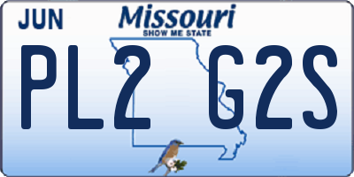 MO license plate PL2G2S