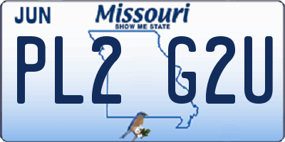 MO license plate PL2G2U