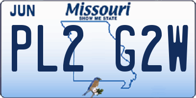 MO license plate PL2G2W