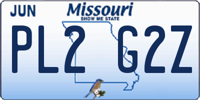 MO license plate PL2G2Z