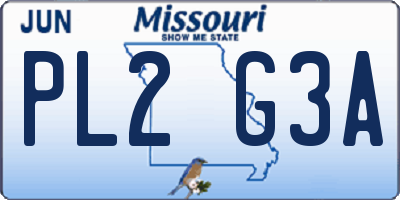 MO license plate PL2G3A