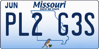 MO license plate PL2G3S