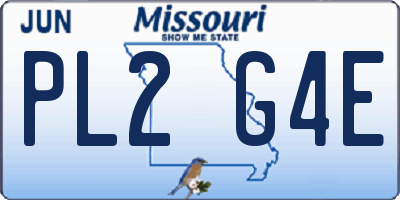 MO license plate PL2G4E