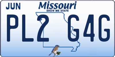 MO license plate PL2G4G