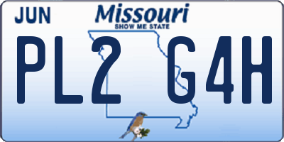 MO license plate PL2G4H
