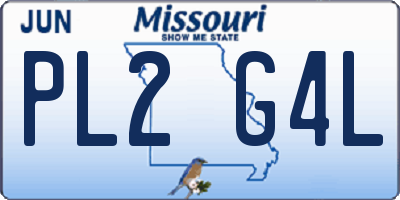 MO license plate PL2G4L