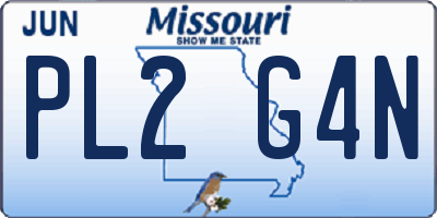MO license plate PL2G4N