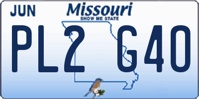 MO license plate PL2G4O